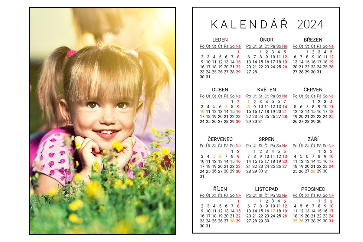 kapesní kalendář z vlastních fotek