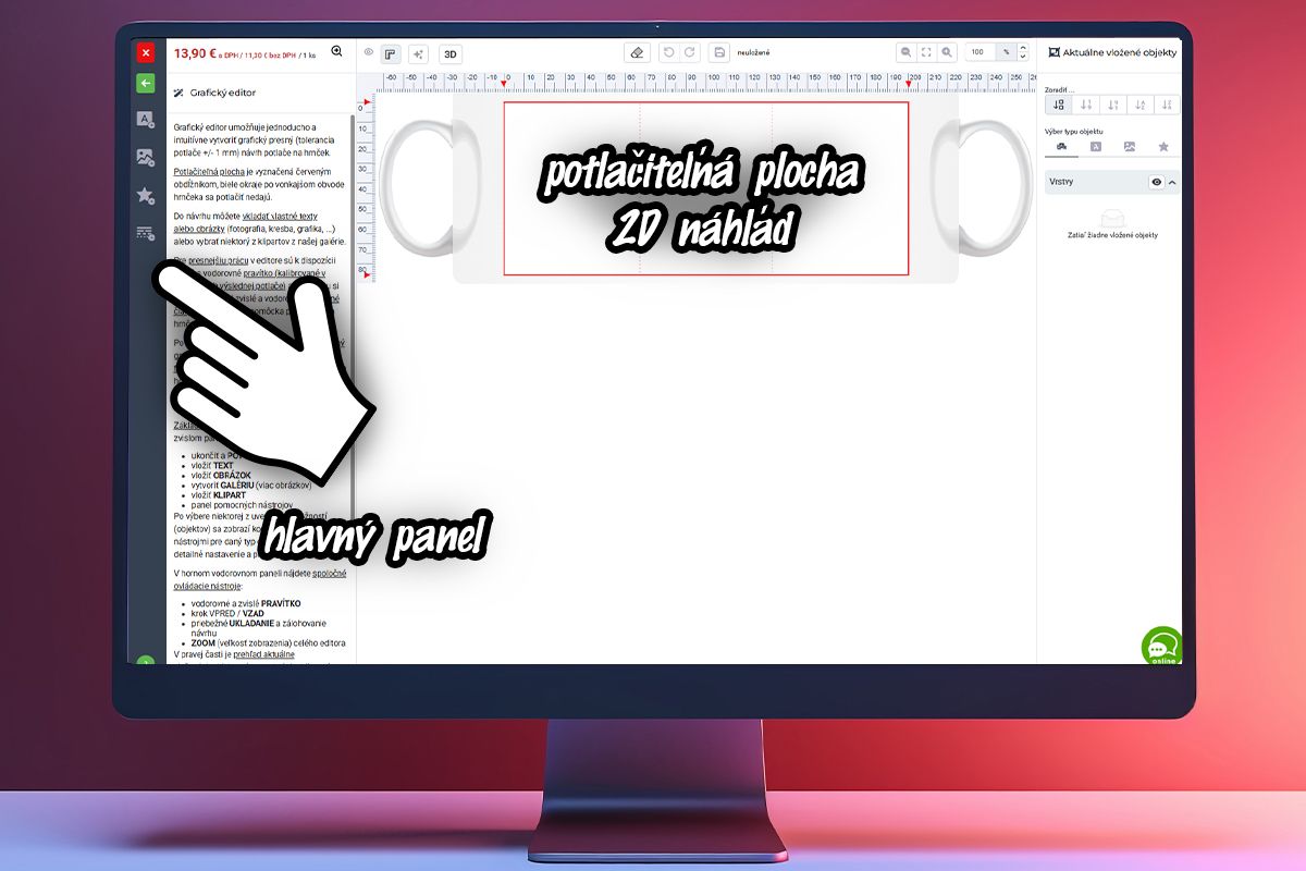 Sprievodca novým 3D editorom pre hrnčeky s vlastnou potlačou
