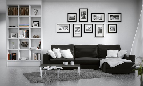 Stena v obývačke s obrazmi